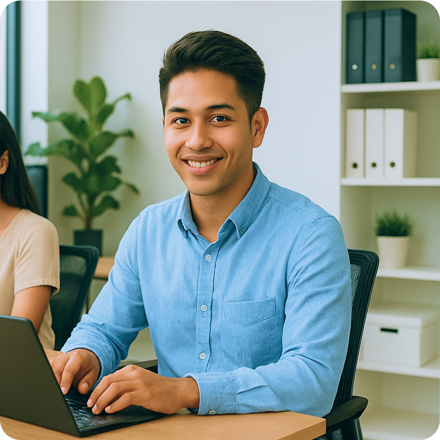 Business professionals in a collaborative meeting